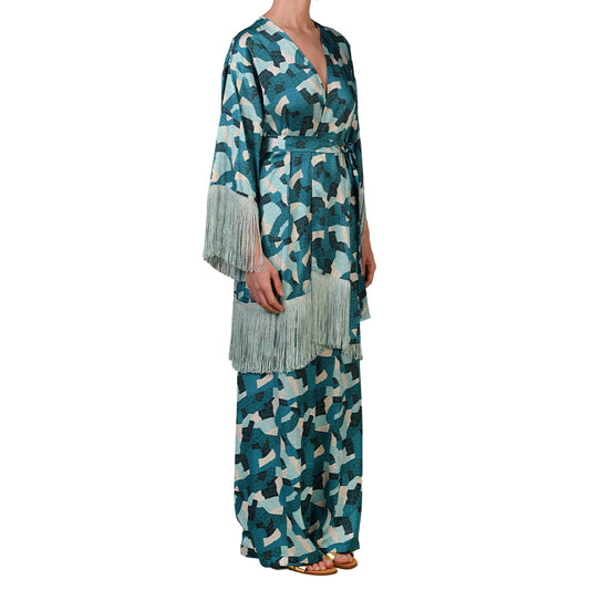 Jade Mosaic Kimono Dress