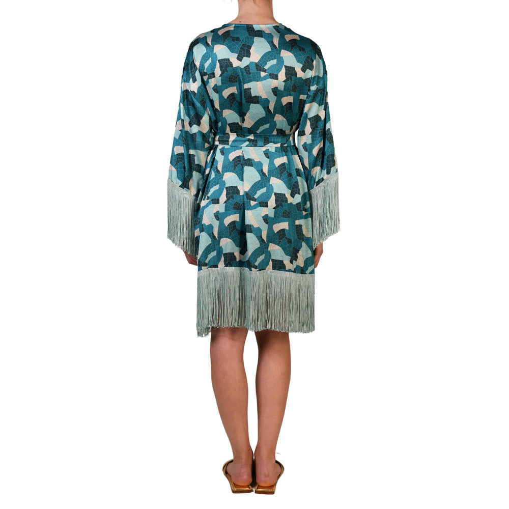 Jade Mosaic Kimono Dress
