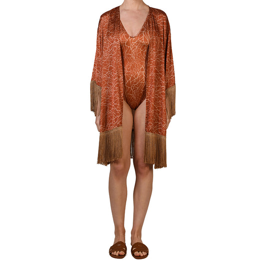 Terracotta Marble Kimono Dress