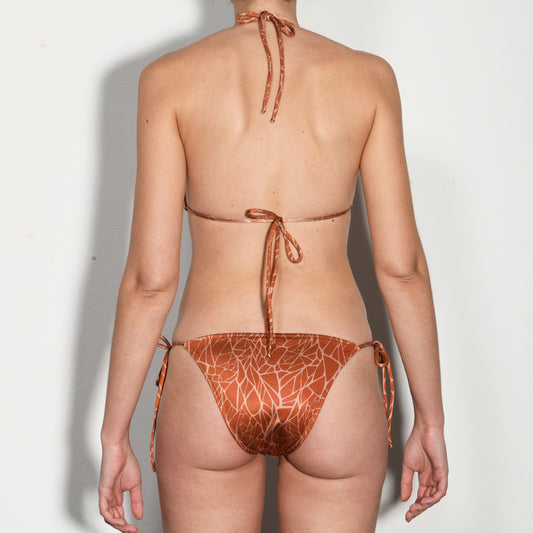 Terracotta Marble Tie Side Triangle Bikini