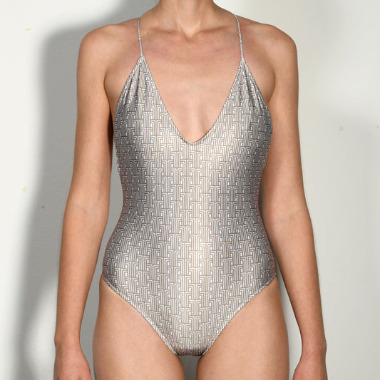 Grecian Column Halter Swimsuit