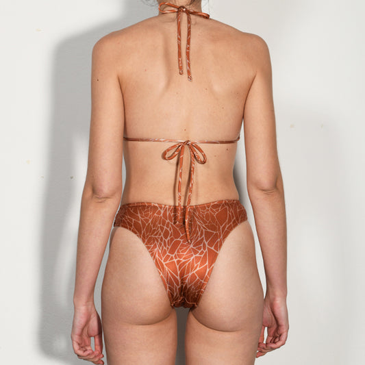 Terracotta Marble High Rise Hoop Triangle Bikini