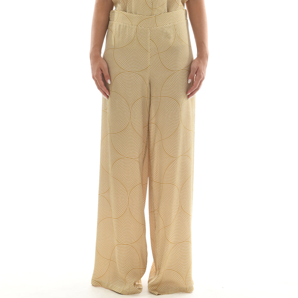 Gold Mosaic Satin Pantalone