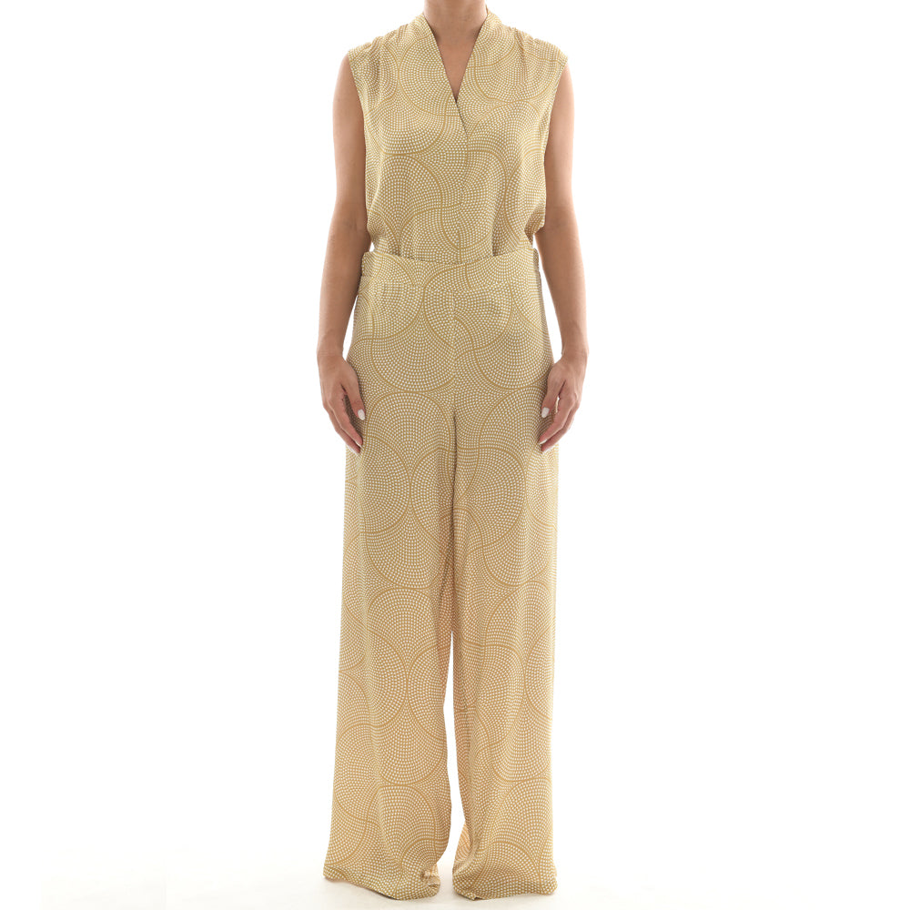 Gold Mosaic Satin Tank Top