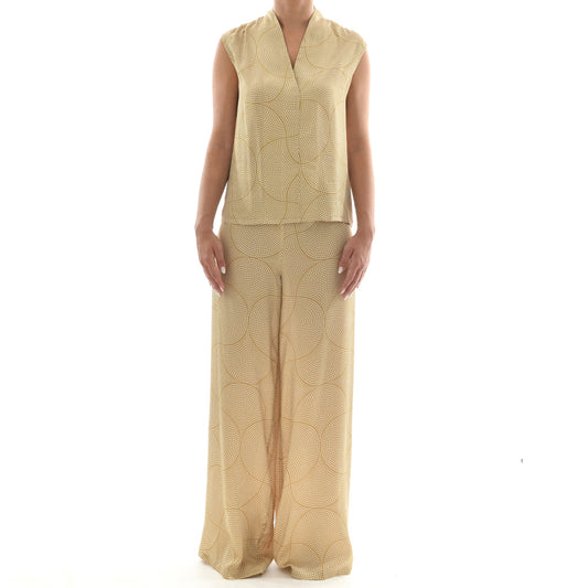 Gold Mosaic Satin Tank Top