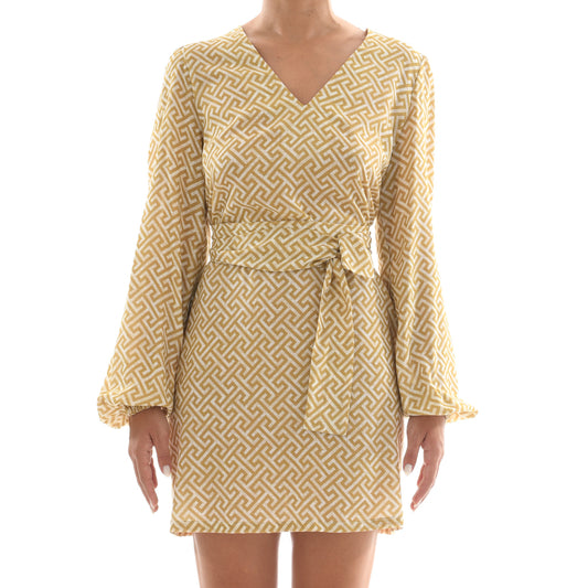 Grecian Gold Mini Kaftan Dress