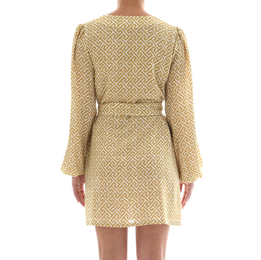 Grecian Gold Mini Kaftan Dress