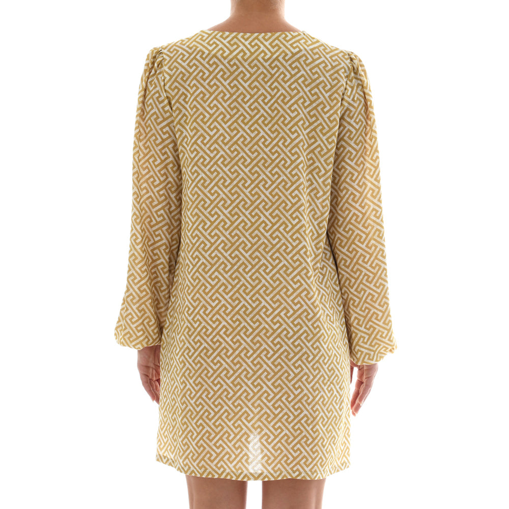 Grecian Gold Mini Kaftan Dress