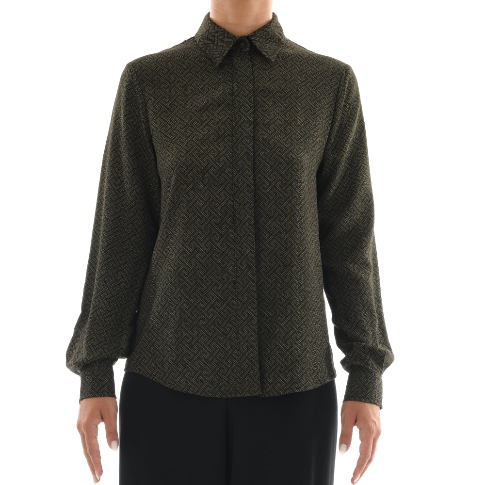 Meander Black Buttoned Shirt