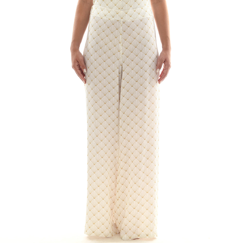 White Seashell Satin Pantalone