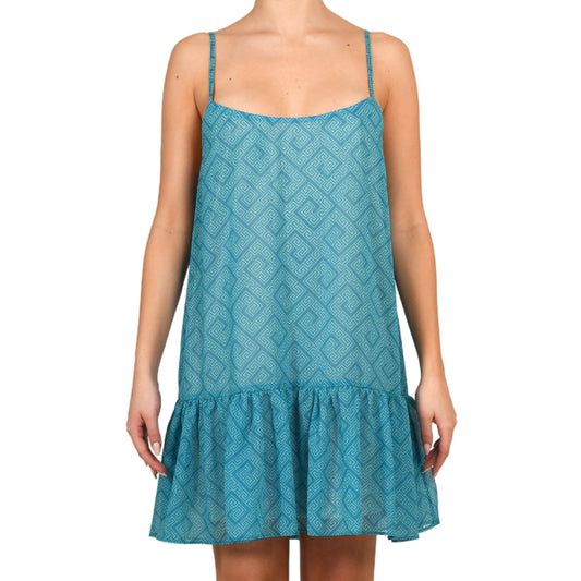 Meander Aquamarine Mini Shimmering Dress