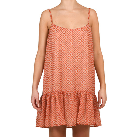 Grecian Grapefruit Mini Shimmering Dress