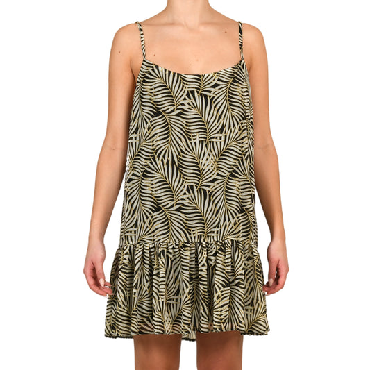 Tropical Black Mini Shimmering Dress