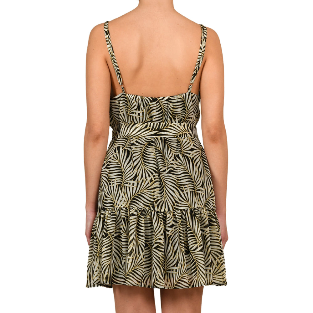 Tropical Black Mini Shimmering Dress