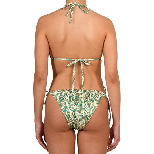 Tropical Green Tie Side Triangle Bikini