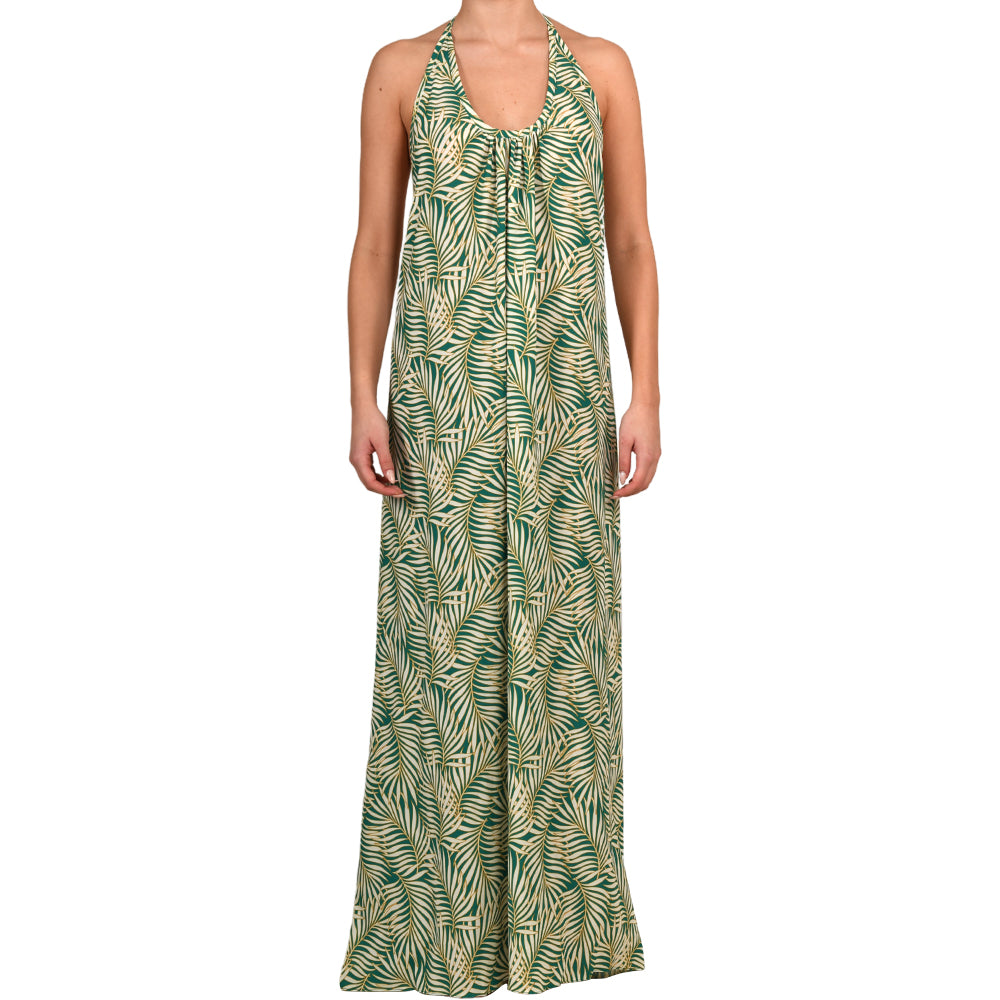 Tropical Green Crepe Maxi Dress Ino Mei Tropical Green Crepe Maxi Dress Ino Mei