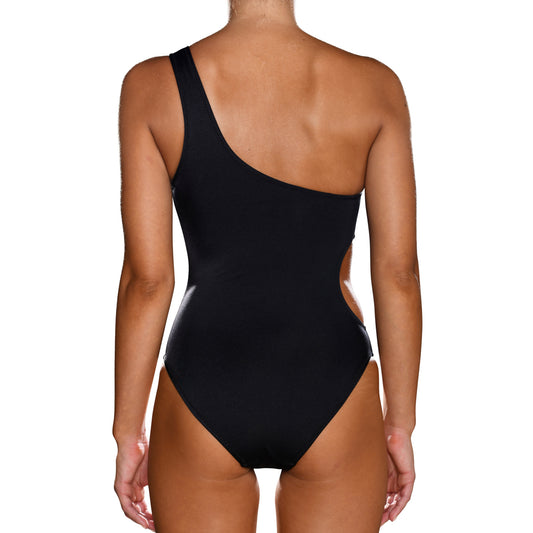 Black One Shoulder Swimsuit