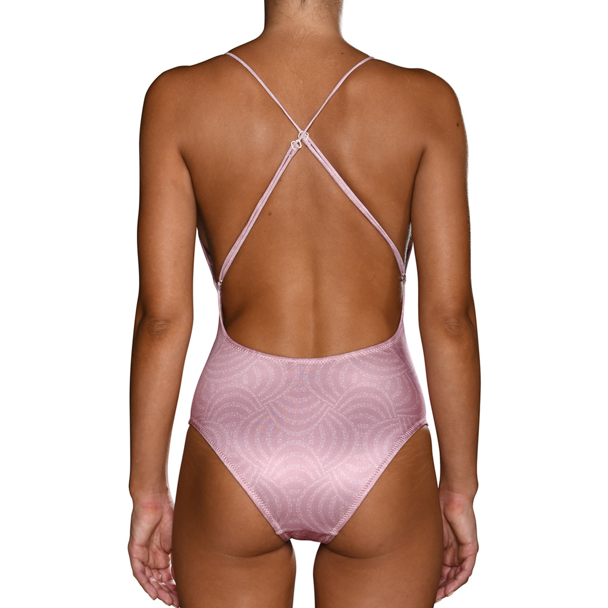 Dusty Pink Pearls Halter Swimsuit