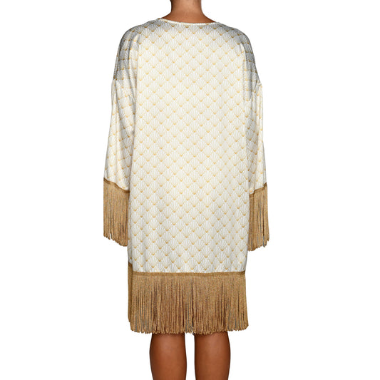 White Shell Satin Kimono