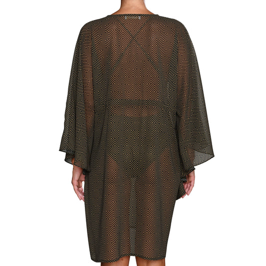 Grecian Black Gold Mini Kaftan