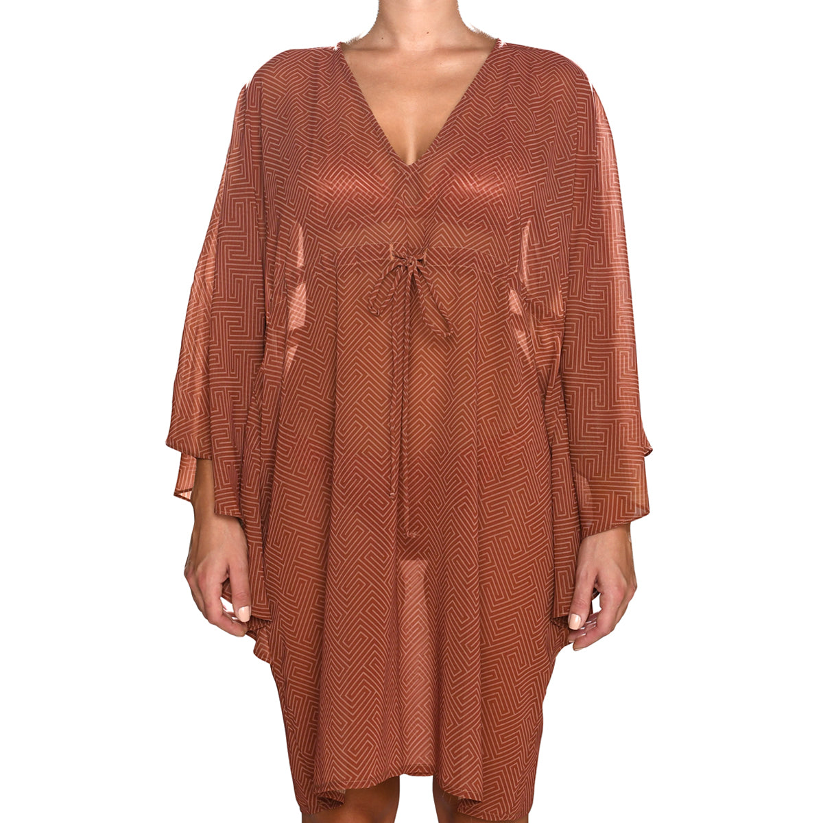 Grecian Brick Red Mini Kaftan