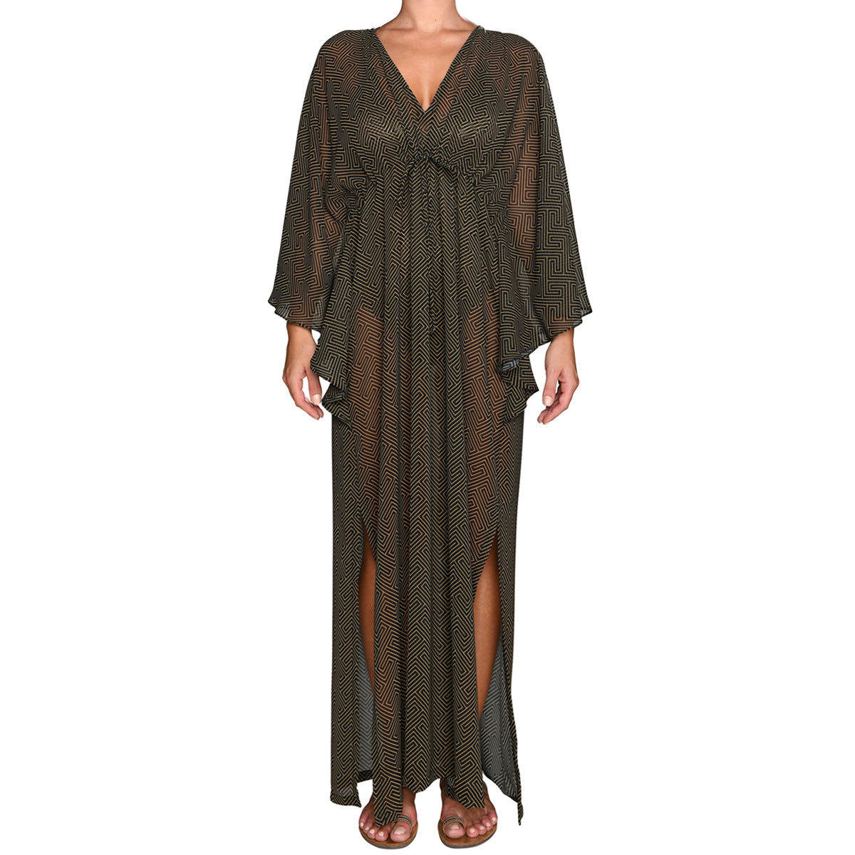 Grecian Black Gold Maxi Kaftan