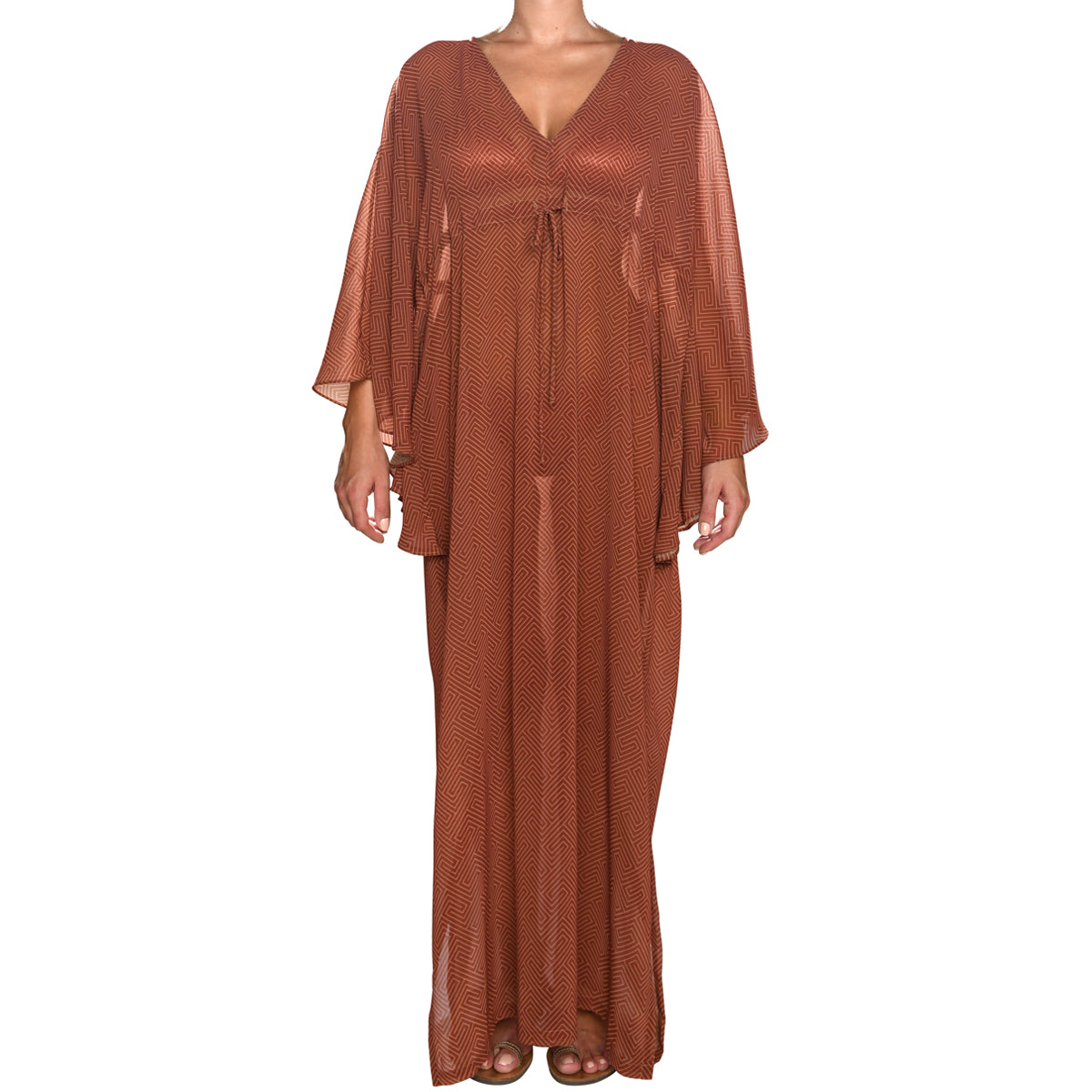 Grecian Brick Red Maxi Kaftan
