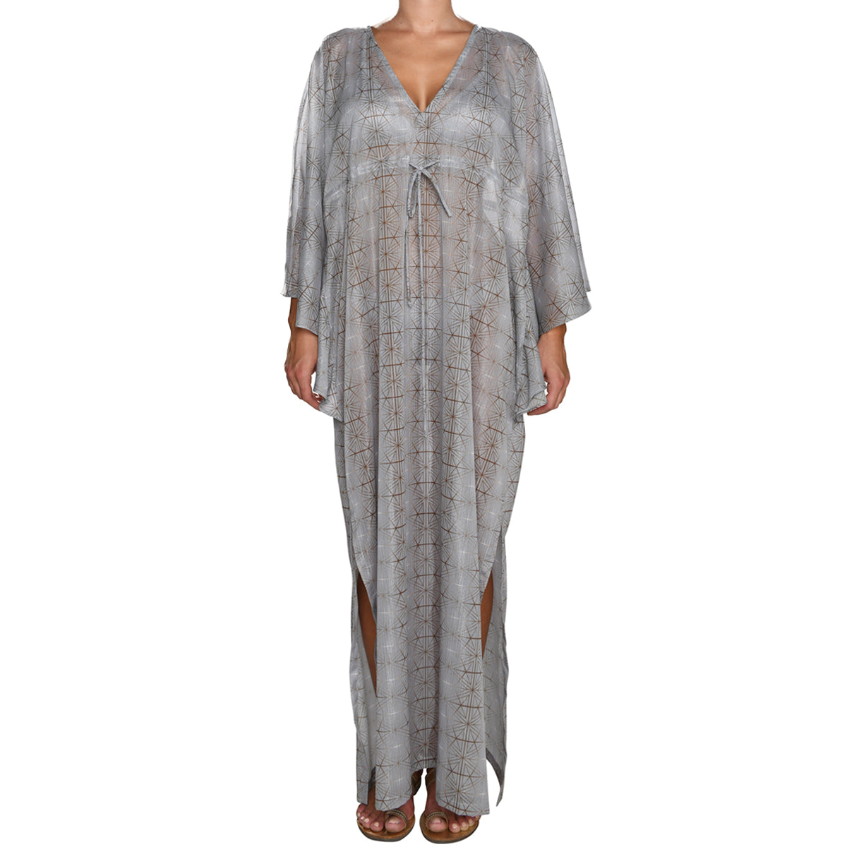 Silver Maxi Shimmering Kaftan