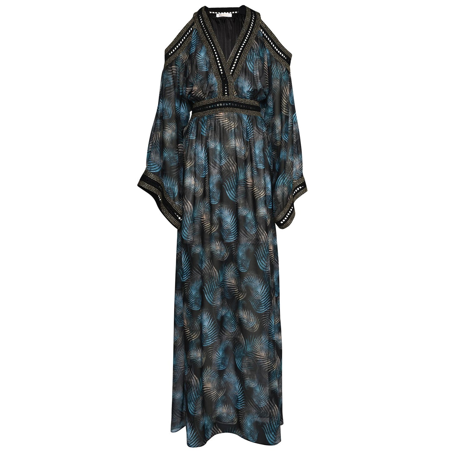 Sapphire Leaves Maxi Gown
