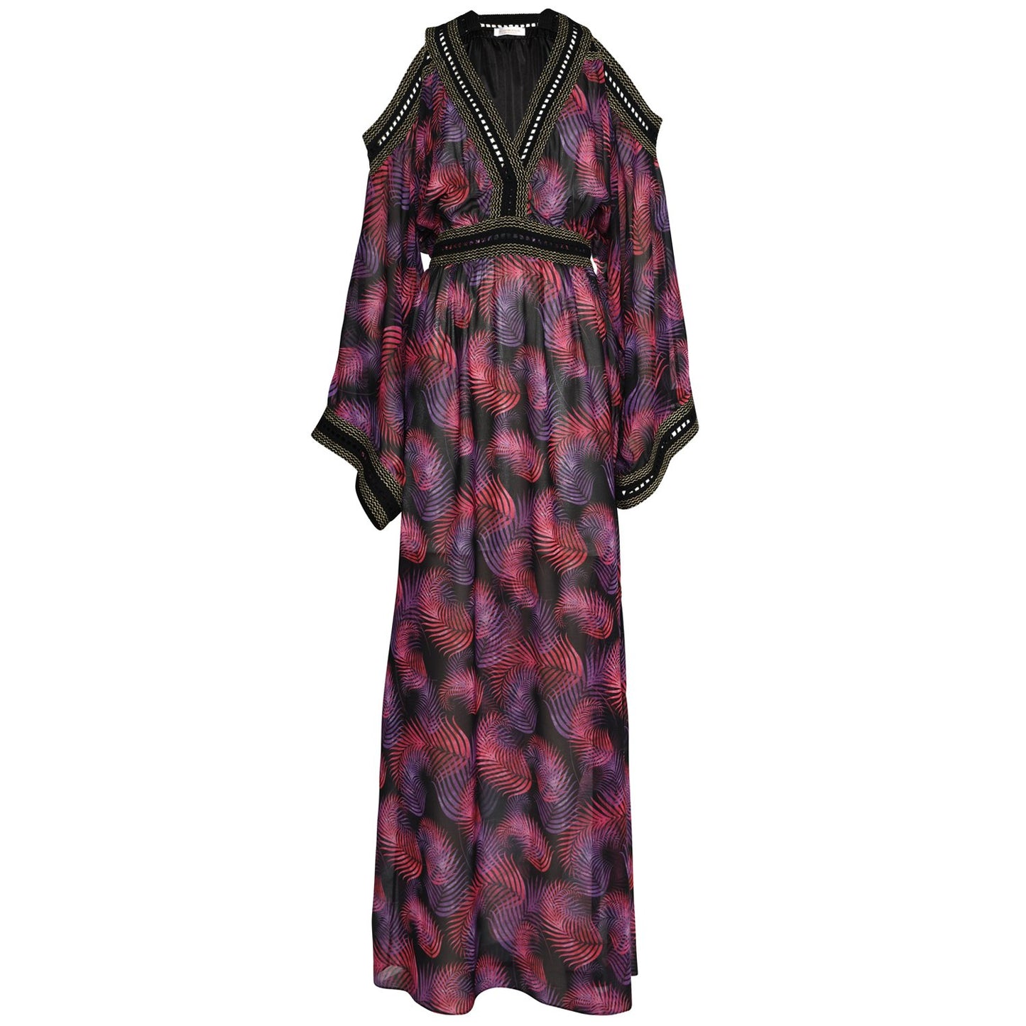 Ruby Leaves Maxi Gown