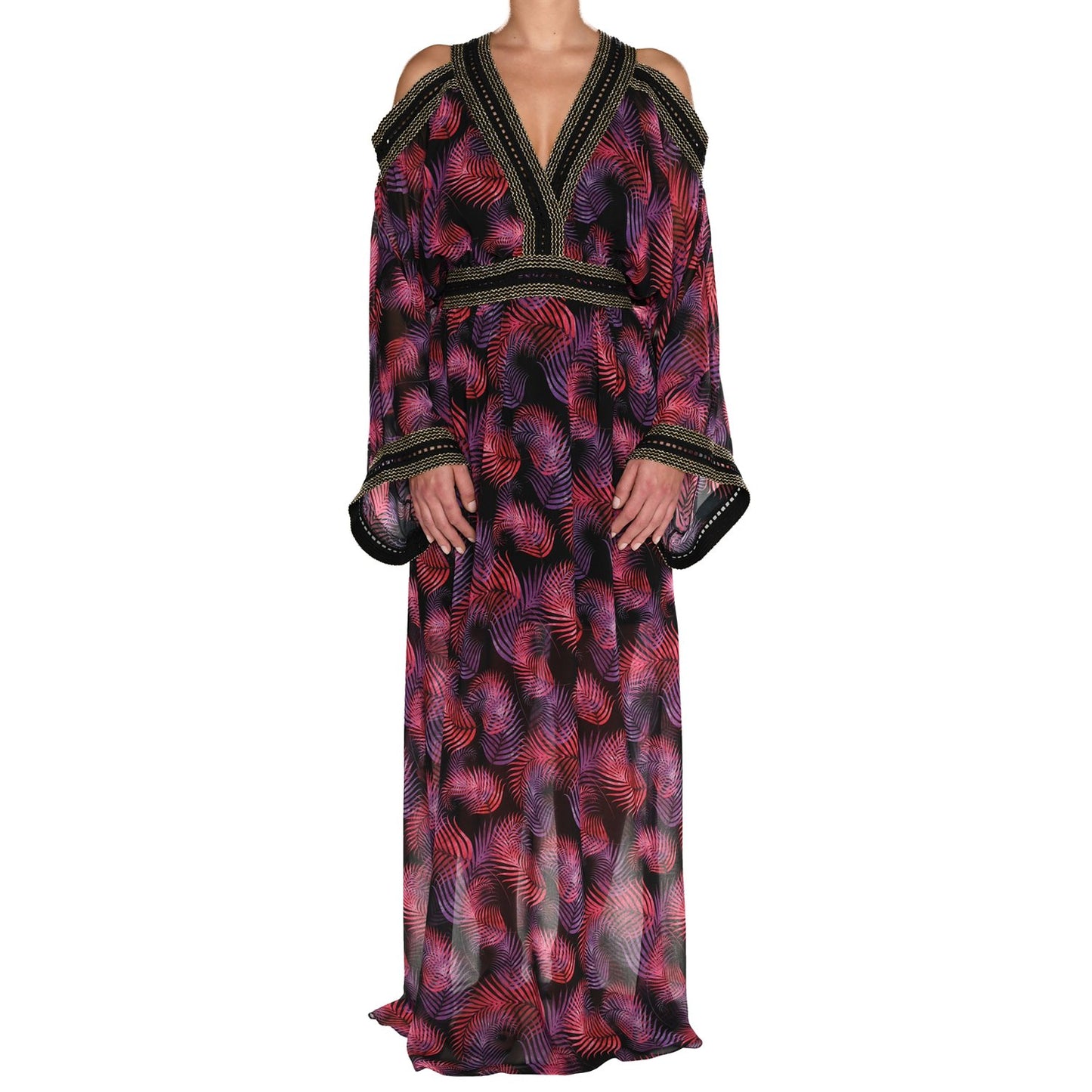 Ruby Leaves Maxi Gown