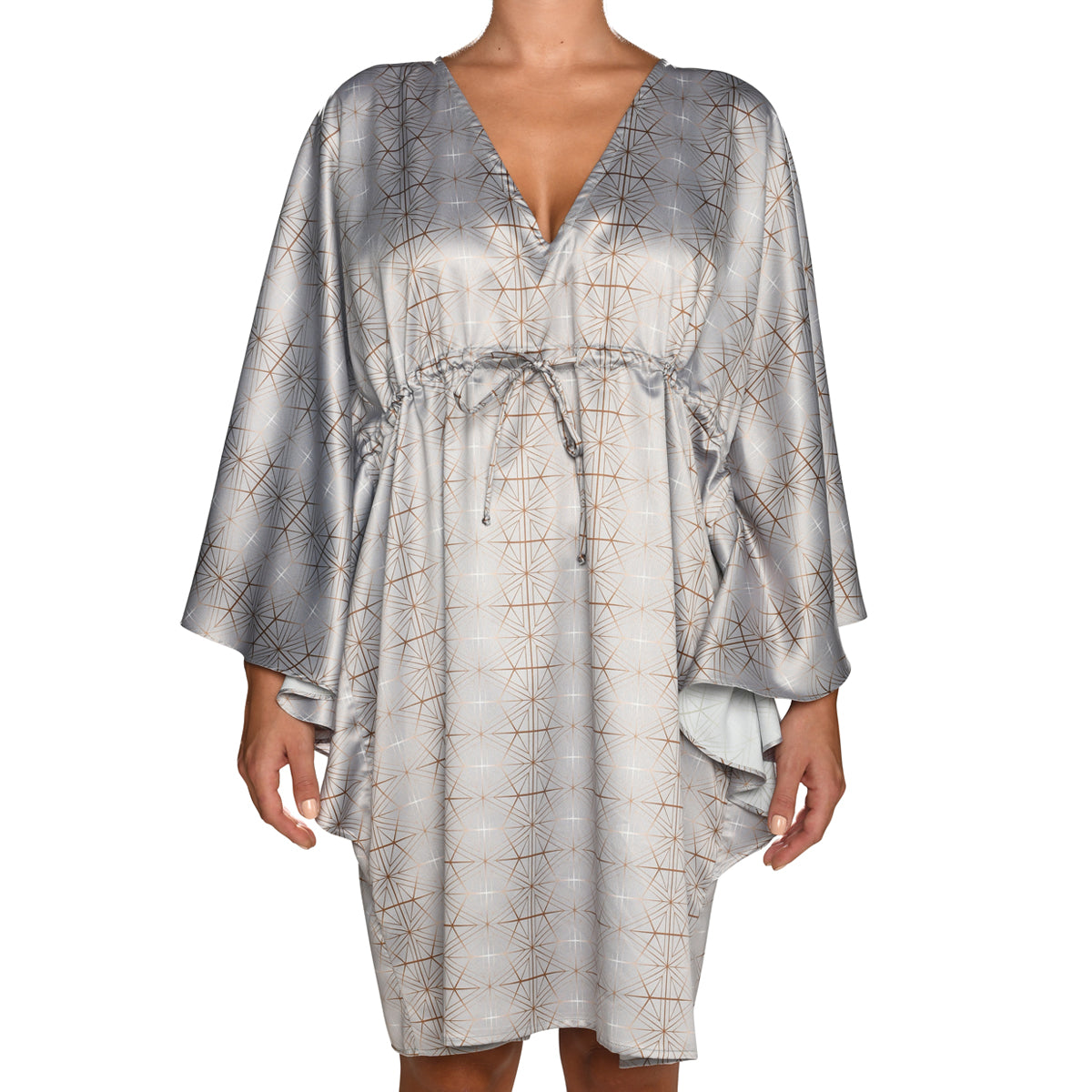 Silver Mini Satin Kaftan