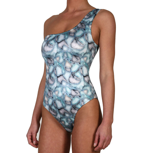 Aqua Water Stones One Shoulder Swimsuit