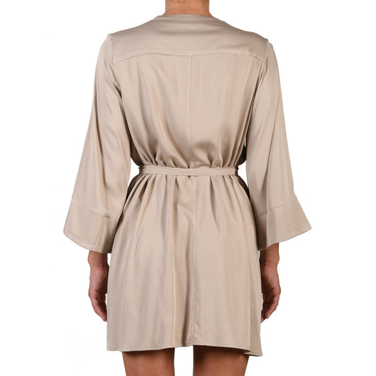 Beige Mini Kimono Dress