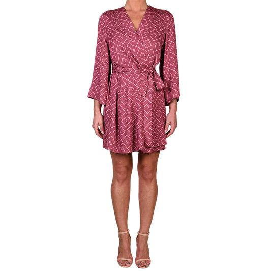 Meander Magenta Mini Kimono Dress