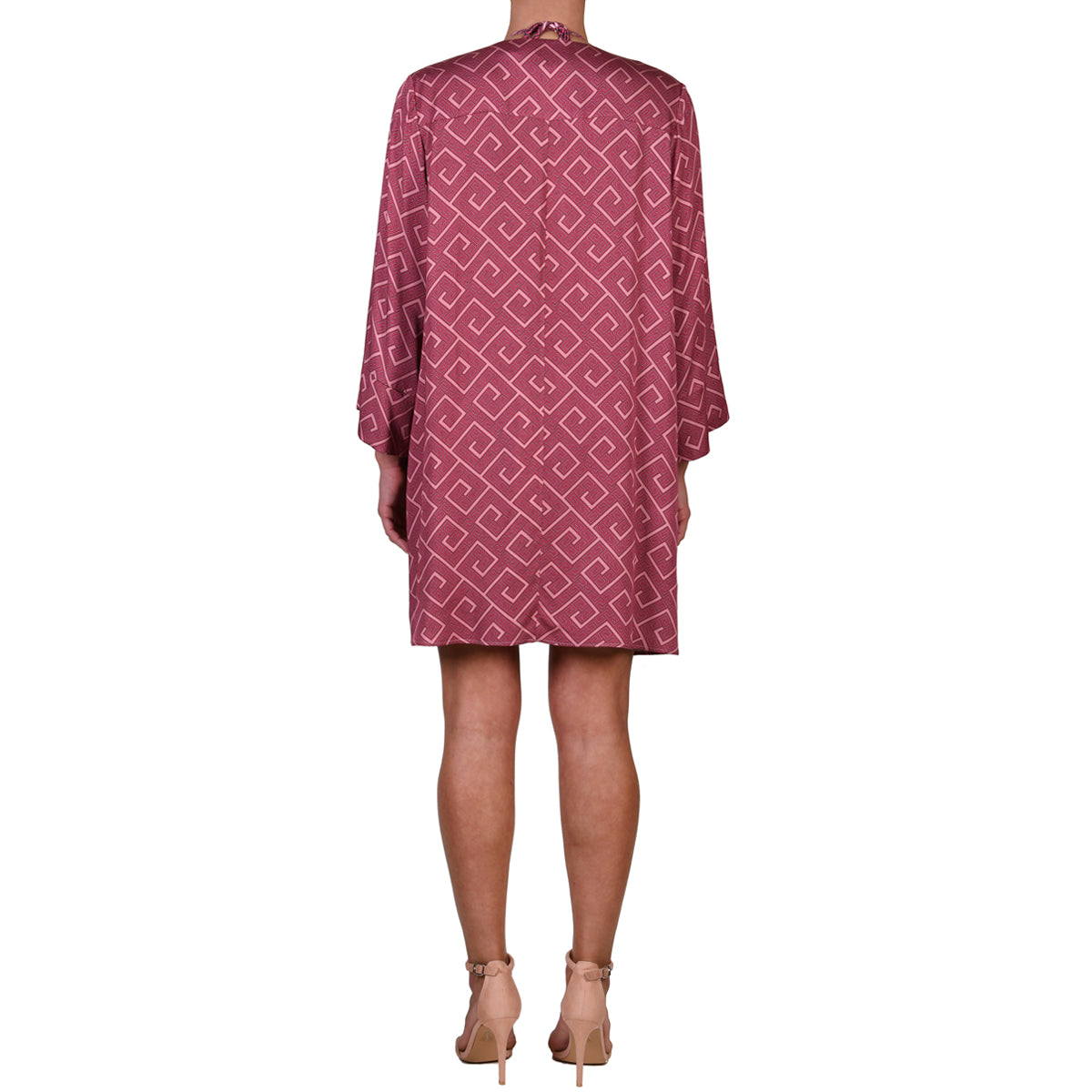 Meander Magenta Mini Kimono Dress