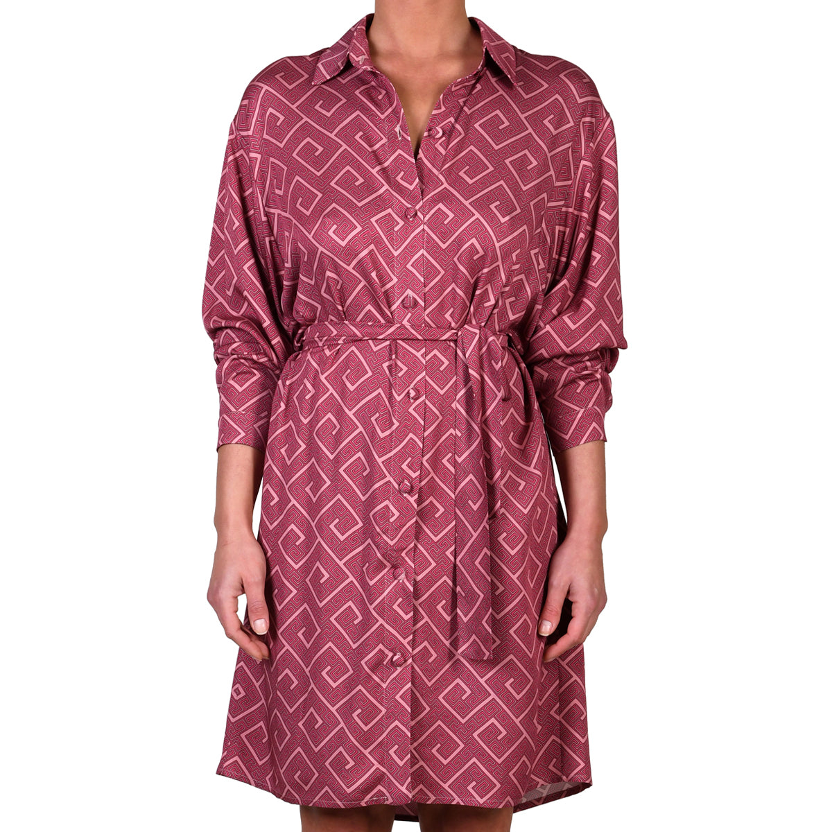 Meander Magenta Shirt Dress
