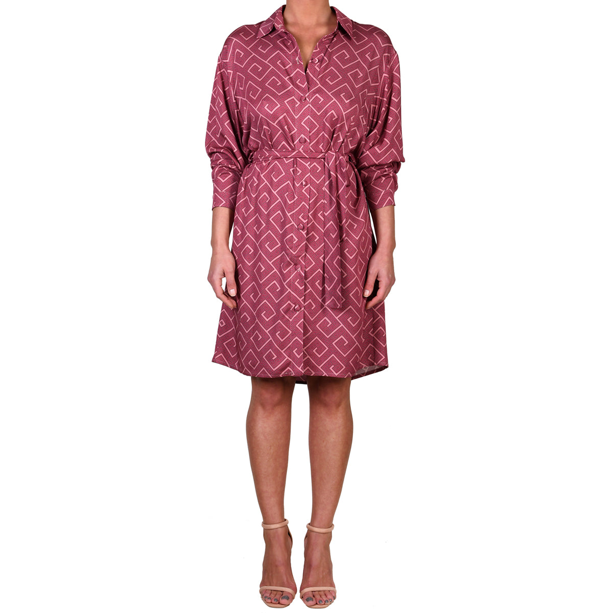 Meander Magenta Shirt Dress