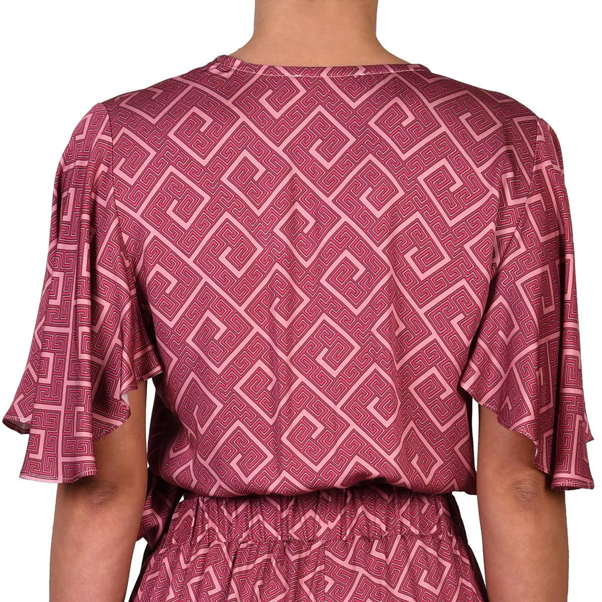 Meander Magenta Wrap Top