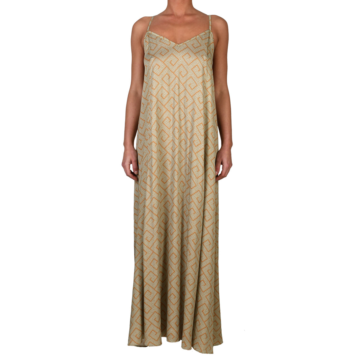 Meander Mint Gold Maxi Dress