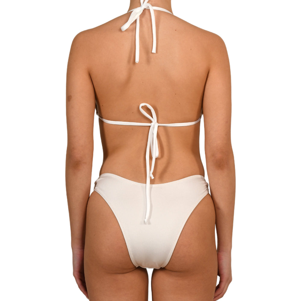 White High Rise Hoop Triangle Bikini