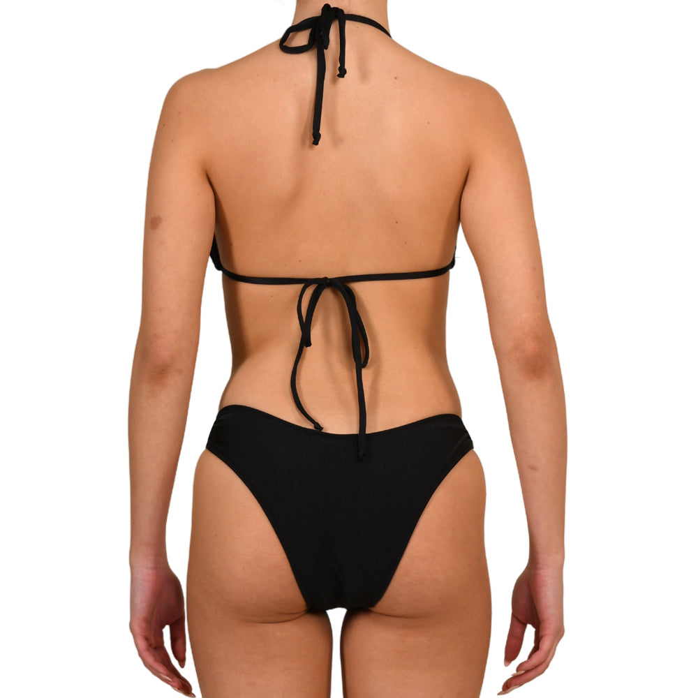 Black High Rise Hoop Triangle Bikini