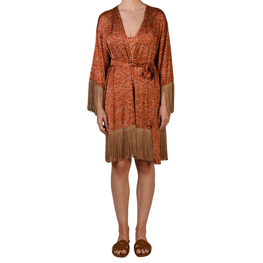 Terracotta Marble Kimono Dress