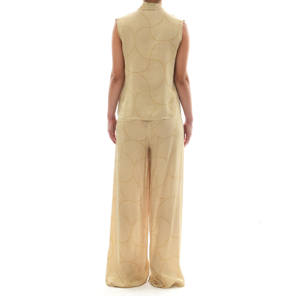 Gold Mosaic Satin Pantalone