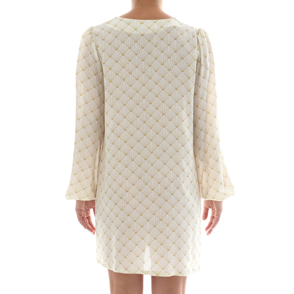 White Seashell Mini Kaftan Dress