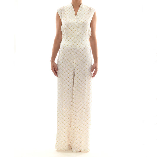 White Seashell Satin Pantalone