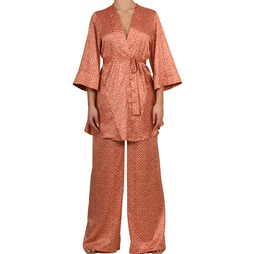 Grecian Grapefruit Satin Pantalone