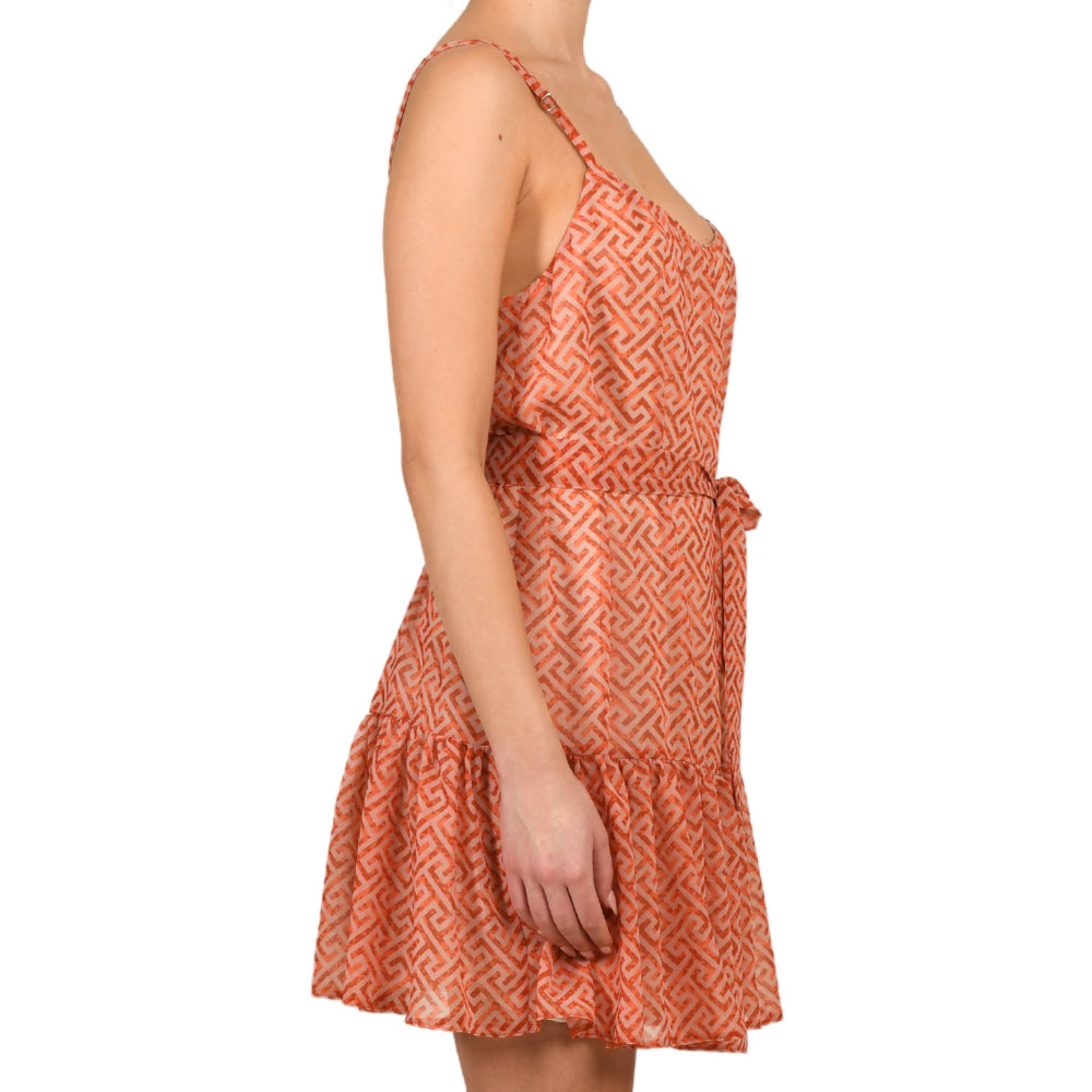 Grecian Grapefruit Mini Shimmering Dress