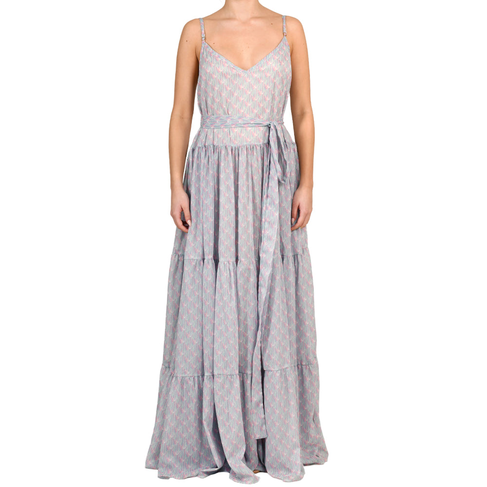 Mermaid Shell Maxi Shimmering Ruffle Dress