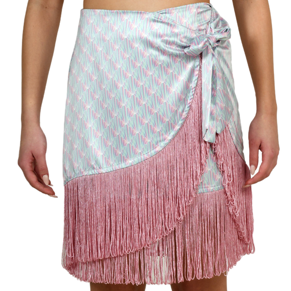 Mermaid Shell Satin Mini Skirt